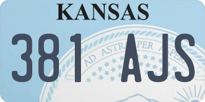 KS license plate 381AJS