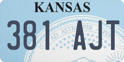 KS license plate 381AJT