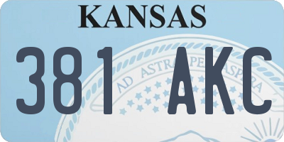 KS license plate 381AKC