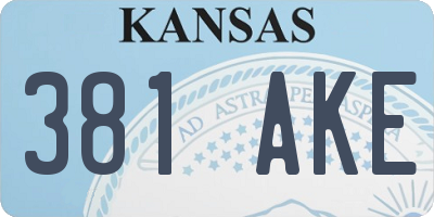 KS license plate 381AKE