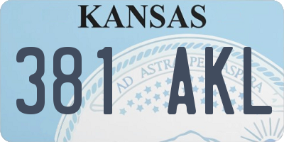 KS license plate 381AKL