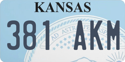 KS license plate 381AKM
