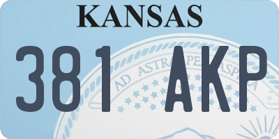KS license plate 381AKP