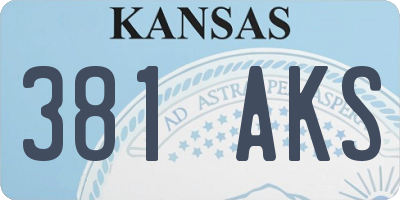 KS license plate 381AKS