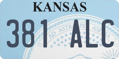 KS license plate 381ALC