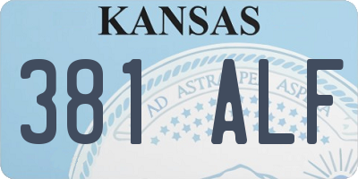 KS license plate 381ALF