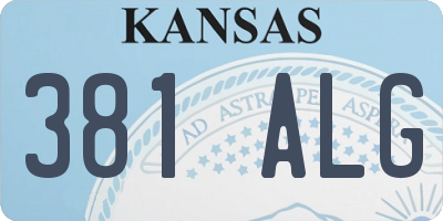 KS license plate 381ALG