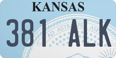 KS license plate 381ALK