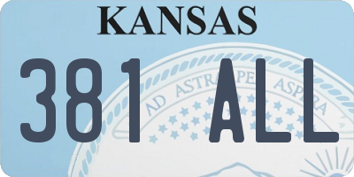 KS license plate 381ALL