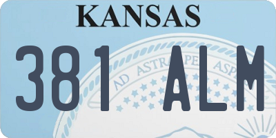 KS license plate 381ALM