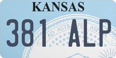 KS license plate 381ALP