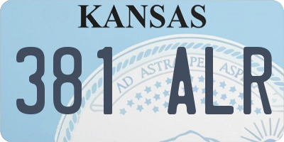 KS license plate 381ALR