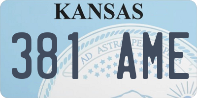 KS license plate 381AME