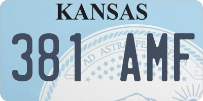 KS license plate 381AMF