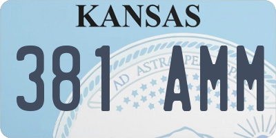 KS license plate 381AMM