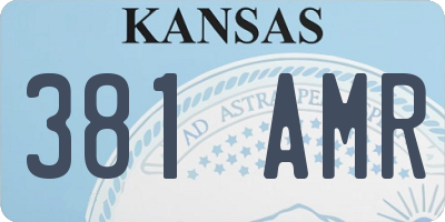 KS license plate 381AMR