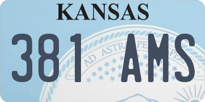 KS license plate 381AMS