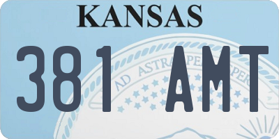 KS license plate 381AMT