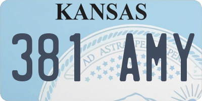 KS license plate 381AMY