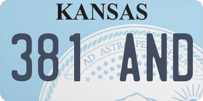 KS license plate 381AND