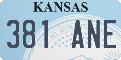 KS license plate 381ANE