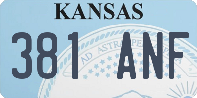 KS license plate 381ANF