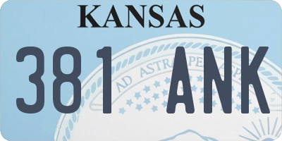 KS license plate 381ANK