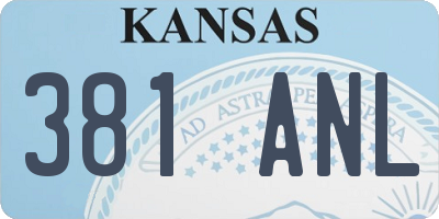 KS license plate 381ANL