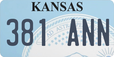 KS license plate 381ANN