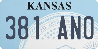 KS license plate 381ANO