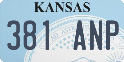 KS license plate 381ANP
