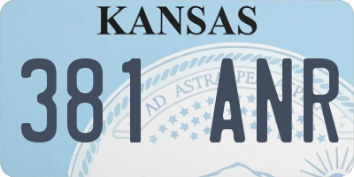 KS license plate 381ANR