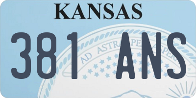 KS license plate 381ANS