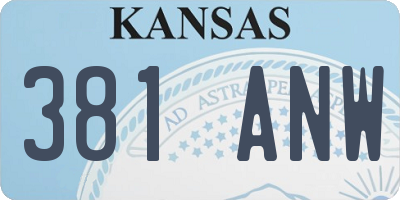 KS license plate 381ANW