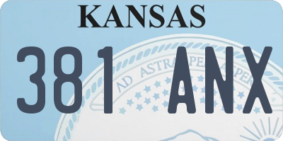 KS license plate 381ANX