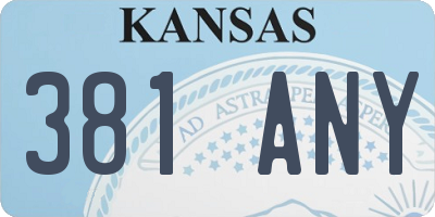 KS license plate 381ANY