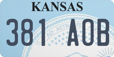 KS license plate 381AOB