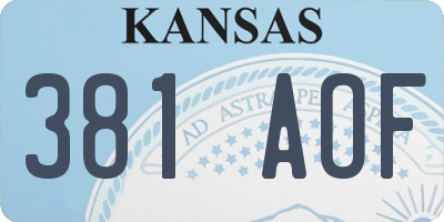 KS license plate 381AOF