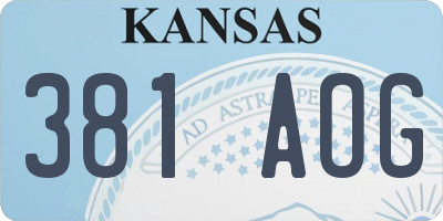 KS license plate 381AOG