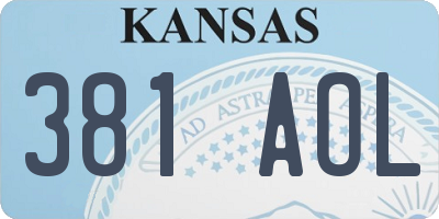 KS license plate 381AOL