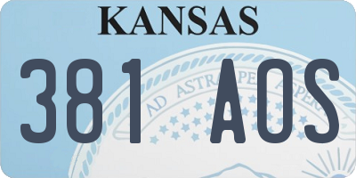 KS license plate 381AOS