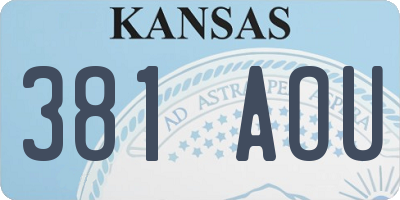 KS license plate 381AOU