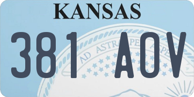 KS license plate 381AOV