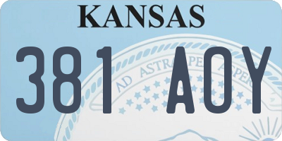 KS license plate 381AOY