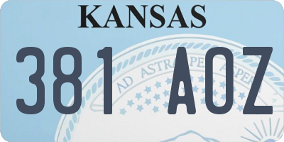 KS license plate 381AOZ