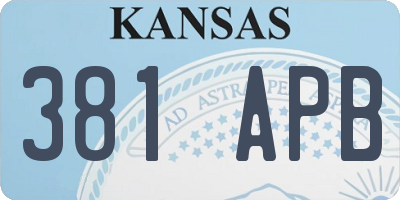 KS license plate 381APB