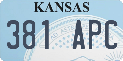 KS license plate 381APC