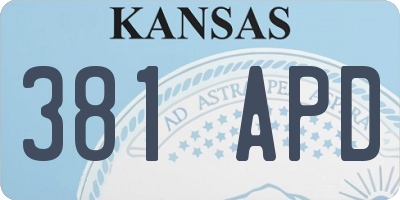 KS license plate 381APD