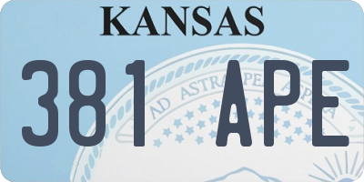 KS license plate 381APE