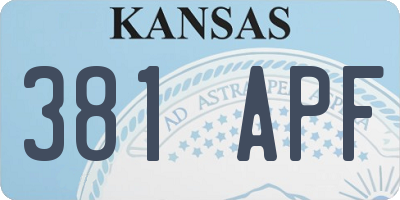 KS license plate 381APF